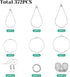 YaeYur 372Pcs Beading Hoop Earrings for Jewelry Making Earring Finding Hypoallergenic Teardrop Round Beading Hoop Earring Hooks and Backs Open Jum...