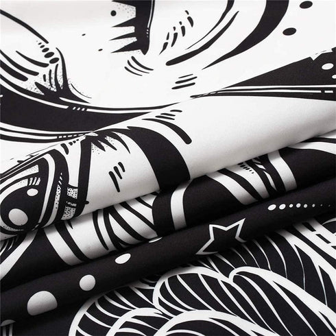 DYRLHZ Black and White Wing Cat on Moon Tapestry, Creepy Hippie Spooky Monster Wall Hanging Tapestry, for Living Room Bedroom Home Decor (59'' x 7...