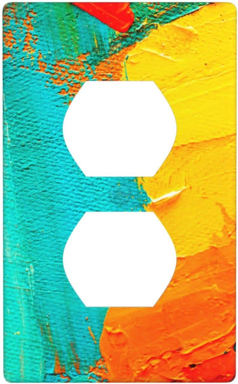 Abstract Oil Painting Single Duplex Outlet Light Switch Plate Cover Decor Wall Plate Cover For Home Bedroom Kitchen Decorative 4.5 * 2.76 Inches S...
