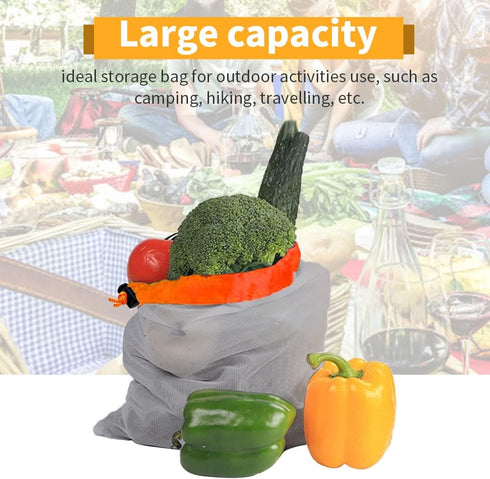 Camping Mesh Storage Bag, Ultralight Nylon Drawstring Mesh Sack Stuff Storage Bag Mesh Equipment Bag for Outdoor Travel Hiking (M-Orange )...