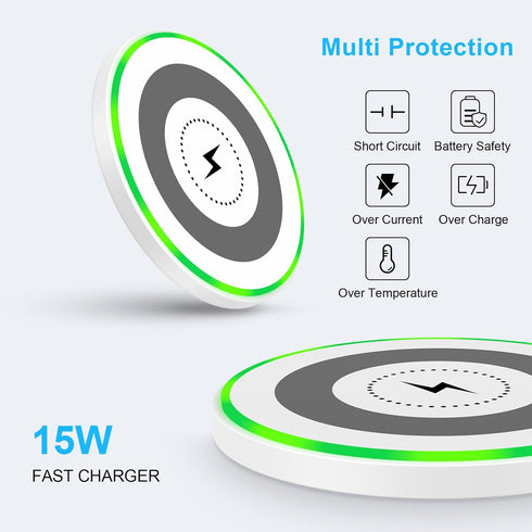 Fast Wireless Charger Samsung Charging Pad Wireless Phone Charger for Android Samsung Galaxy S24 Ultra S24 S23 FE S22 S21 S20 S10,Google Pixel 8 P...