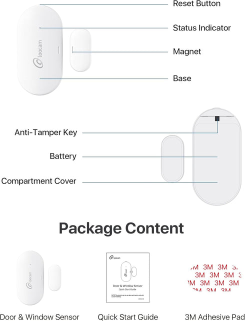 Door and Window Sensor Wireless, Mini Zigbee Door Sensor Alarm for Smart Home Security, Magnetic Door Alarm Sensor to Open/Closed State, Audible A...