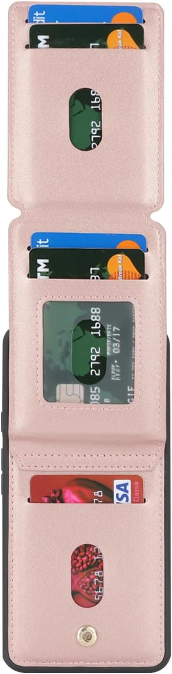 for Google Pixel 7 Case with Card Holder for Women, for Google Pixel 7 phone Case Wallet with Credit Card with Ring Kickstand Zipper Shockproof Sl...