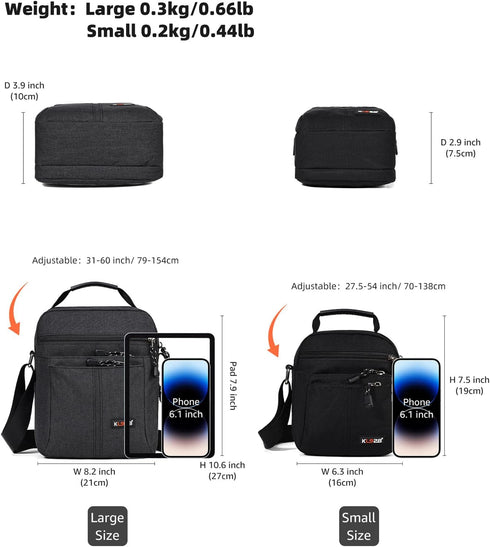KL928 Men's Messenger Bag - Crossbody Shoulder Bags Travel Bag Man Purse Casual Sling Pack for Work Business...