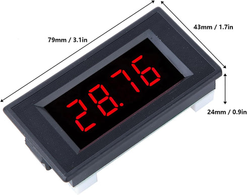 Mini Digital DC Voltmeter, 79x43x24 mm 4 Digit Voltage Tester Meter with Red LED Display Panel for Measure Various Battery Voltages(DC 500mV/1V/2V...