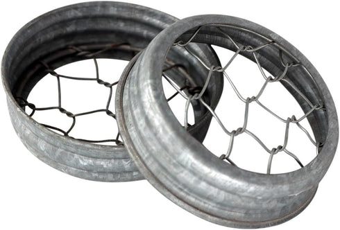 Galvanized Metal Flower Organizer Frog Lid for Mason Jars (3 Pack, Regular Mouth)...