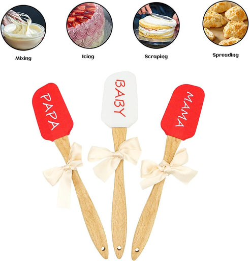 Generic Silicone Spatula Set, Caliamary 3 Pieces Heat Resistant Spatulas Silicone Kitchen Utensils For Baking, Mixing and Cooking, Cake Decorating...