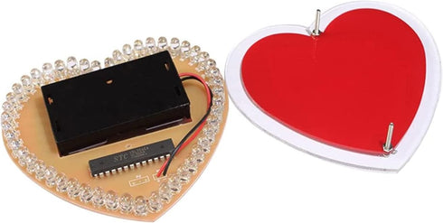 Colorful Heart Shaped LED Soldering Welding Practice Kit Dazzling Single Chip Water Lamp Making LEDs kit Electronics Science Kit for DIY Training...