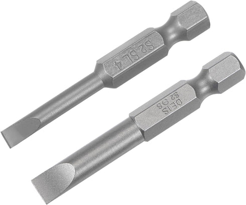uxcell 4mm and 6mm Magnetic Slotted Screwdriver Bit Set, 1/4" Hex Shank 2" Length S2 Power Tool, 15-Piece...