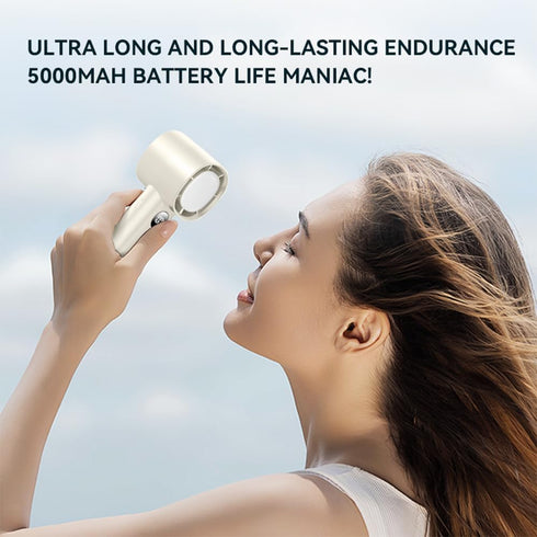Portable Handheld Fan 5000mAh USB Rechargeable Mini Fan 10000RPM Speed(1-100) Adjustable Turbo Personal Fan with Digital Display Electric High Spe...