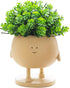 Face Plant Pots, Succulent Pots, 5 Inch Head Planters for Indoor Plants, Cute Resin Flower Pot with Drainage Hole, Unique Cactus Planter...