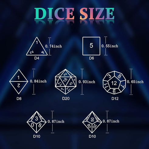 Metal D&D Dice Set, HNCCESG Polyhedral DND Dice for Role Playing Dungeons and Dragons Pathfinder RPG MTG Board Games Tabletop Gaming Shadowrun War...