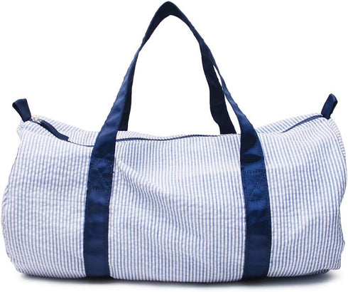 Kids Travel Overnight Bag Seersucker Carry On Lightweight Weekender Duffel Bag for Boys and Girls (Navy)...
