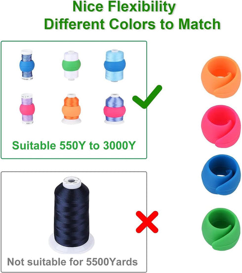 Simthread 100pcs Embroidery Thread Holder Upgraded Spool Huggers Thread Spool Holder for Embroidery Machine Thread, Sewing, Quilting - Keep Thread...