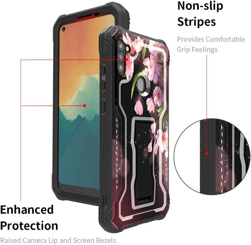 FITO for Samsung Galaxy A11 Case, Durable Shockproof Case for Samsung A11 Phone with Screen Protector, Built-in Kickstand, Unique Pattern Design (...
