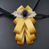Fashion rhinestone bow ties Men Self Tie Jabot Collar Brooch Pins Bow Tie Rhinestone Brooch Collar Flower collar neck tie for dress up...