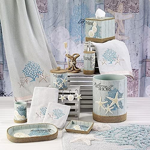 Avanti Linens - Tissue Box Cover, Guest Bathroom Essentials, Beach Inspired Home Decor (Beachcomber Collection)...