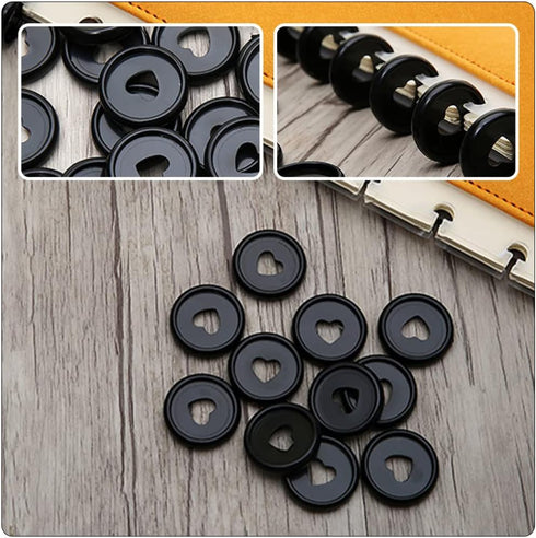 Operitacx Binder Ring 25pcs Loose Leaf Binder Discs Discbound Expansion Discs Heart Binder Rings for for Extra Pages Notes Artwork Notebooks and P...