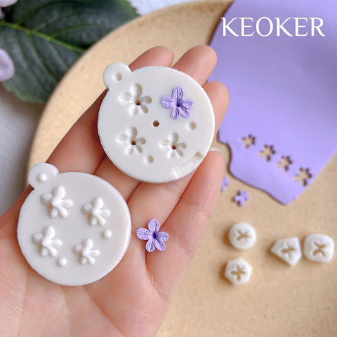 Keoker Mini Lavender Polymer Clay Earrings Molds -Mini petals Polymer Clay Cutters and Molds, Perfect for Jewelry Making and Earring Lovers, Mini ...