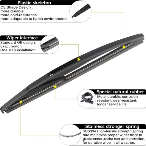 For Genuine 15276248 Window Wiper Arm Set-Replacement For GMC Acadia,Saturn Outlook 2007-2012, Rear Windshield Wiper Arm Blade Assembly-Factory OE...