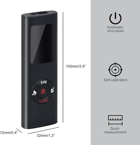 Laser Measurement Tool, 131ft/40M Portable Digital Laser Distance Meter,±1/16 inch High Accuracy, USB Rechargeable, Backlit Display, M/in/Ft Unit ...
