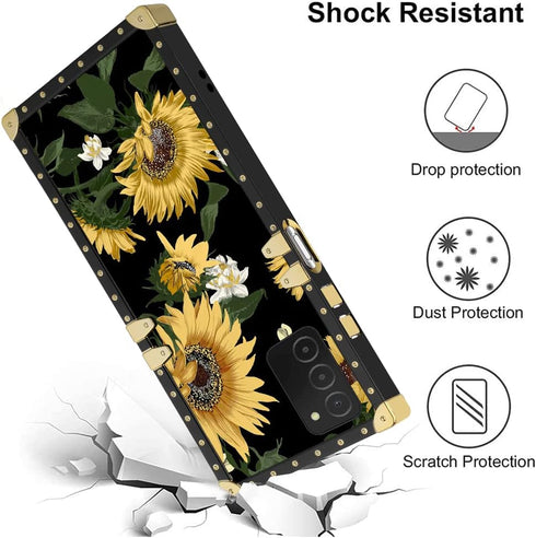 KANGHAR Designed for Samsung Galaxy A03S 5G Case Sunflower with Screen Protector Lanyard Strap Ring Holder Kickstand for Women Girls Flower Floral...