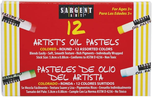 Sargent Art 22-2017 12-Count Oil Pastels Assorted, 5.8cm x 0.88cm...