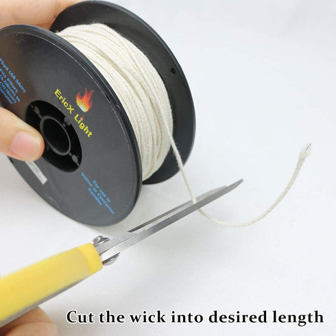 EricX Light Zinc Core Candle Wick 225ft Spool Specialize for Votive or Container Candle Making,Large...