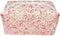Quilted Floral Makeup Bag, White/pink floral pattern....