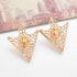 TFYU 4 Pcs Deer Head Double Link Chains, Gold Stud, Retro Hollow Pattern and Angle Triangle Tassels Collar Pins Brooch Clip Pin Brooches Shirt Col...