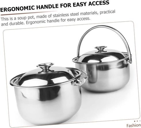 Stainless Steel Cooking Pot Stainless Steel Mixing Bowls Steamer Pot Stainless Steel Cookware Mixing Pot Handle Soup Pot Handheld Mixing Bowl Pot ...