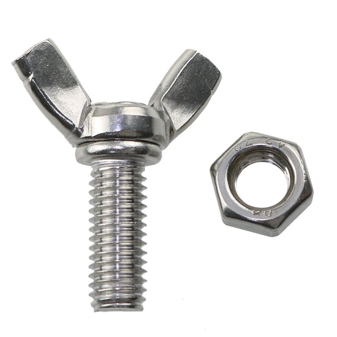 6pcs M8 1.25x20mm Stainless Steel Butterfly Screws with 6pcs Nuts Hand Tighten Toolless Adjust Bolt Butterfly Wing Head Thumb Screws...
