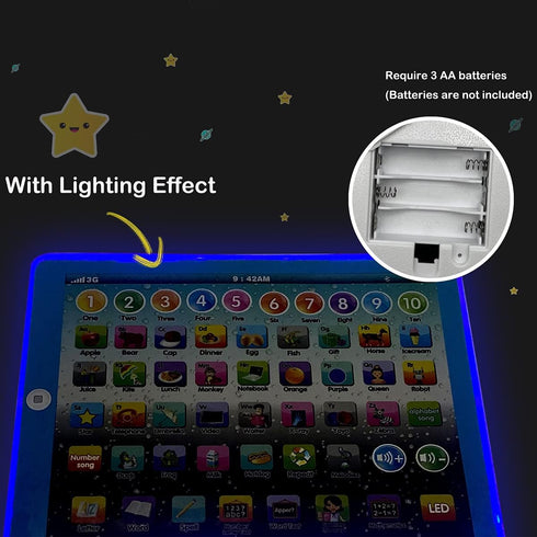 Kids Tablet Learning Pad Toddler Tablet with ABC Word Song Music Number Electronic Interactive Toy for Educational Preschool Boys & Girls 3 4 5 Ye...