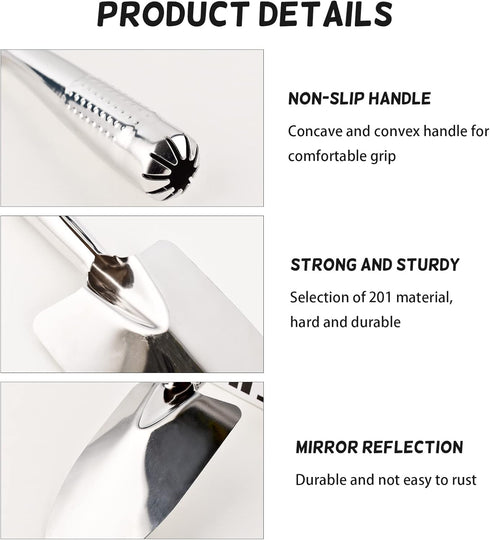 Garden Trowel Hand Shovel, Stainless Steel Gardening Tools for Transplanting Weeding Moving and Smoothing Digging Planting...