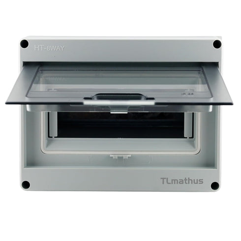 8 Way Circuit Breakers Box Distribution Protection Box with DIN Rail, Transparent Cover ABS Waterproof Breaker Box IP65 for Miniature Circuit Brea...