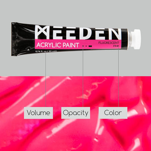 MEEDEN Fluorescent Acrylic Paint Set, Heavy Body Neon Acrylic Paint Tubes, 6 Colors 0.74 oz/22 ml, Glow in the Dark Acrylic Paints, Non Toxic Art ...