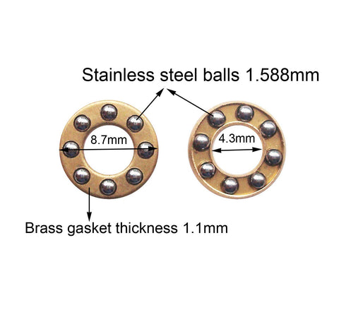 Pocket Knife Pivot pin Flat washers,EDC Knives Stud Pin Brass Gasket Washer Bearing Shim (4.3mm)...