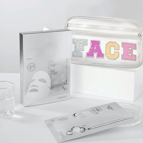 Clear Preppy Patch Makeup Bag Cosmetic Pouch with Glitter Bling Letters for Women Teen Girls Sister, Make Up Travel Stuff Organizer Cute Stylish T...