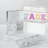 Clear Preppy Patch Makeup Bag Cosmetic Pouch with Glitter Bling Letters for Women Teen Girls Sister, Make Up Travel Stuff Organizer Cute Stylish T...