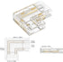 BTF-LIGHTING FCOB COB 10mm/0.39in Width LED Strip Connector Kit 6Pcs 4 Pin Transparent L-Shaped Connectors 4Pcs 4Pin Strip to Strip Connectors for...