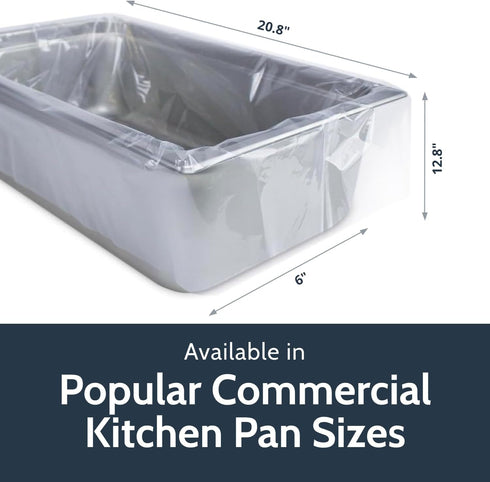 PanSaver Hotel Clear Pan Liners for Easy Clean Up - Disposable Buffet Pan Liners, Ovenable up to 400F (Half Pan Liner - 12.5 x 5.5 in)...