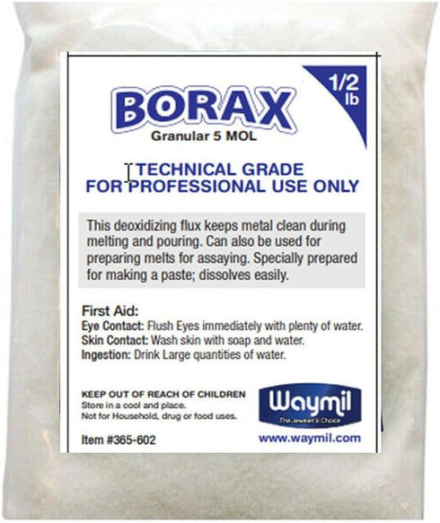 Borax Flux 1/2 Pound Melting Gold Silver Crucible Glaze Jewelry Casting 8oz...
