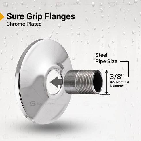 F-25350-25 3/8 inch IPS Sure Grip Flange Escutcheon Plate for Steel Tubing, Shallow, Chrome (Pack of 25)...