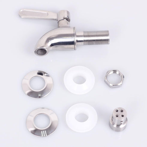Replacement Spigot Spout for Beverage Dispenser, Solid Stainless Steel Water Dispenser Replacement Faucet with Anti-Clogging Cap Polished Finished...