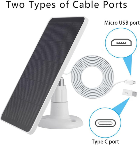 Solar Panel Compatible with WYZE Battery Cam Pro Camera Wireless Outdoor, 4W 5V Solar Panel with 10ft Micro USB Charging Cable for Battery Powered...