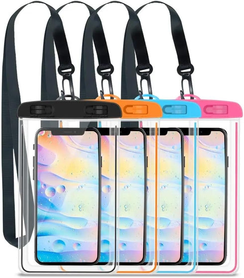 Waterproof Phone Pouches, Universal Fit, Clear, 2 Pack (Green)...