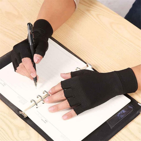 Fingerless Copper Arthritis Gloves Compression Gloves for Swelling and Stiffness Carpal Tunnel Pain Relief Gloves, Copper Infused Gloves for Arthr...