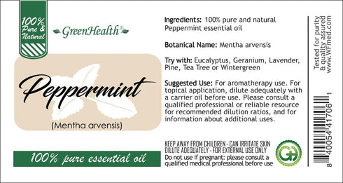 Peppermint Essential Oil - 4 fl oz - 100% Pure Essential Oil - GreenHealth...