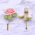 OPENDGO 3PCS Rose Resin Wall Hooks Wall Mounted Creative Flower Iron Hook for Hanging Coat/Hat/Key/Towel/Handbag Hooks/Hangers Room Wall Decor...