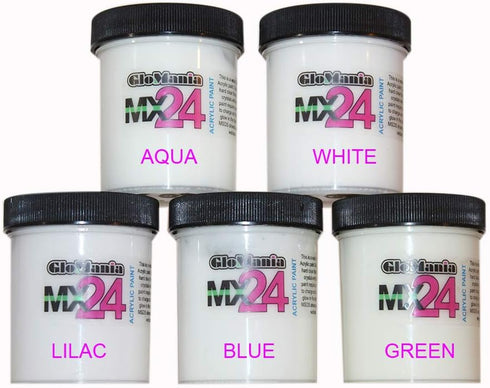 MX24 Glow in the Dark Paint 5 color 1/2oz set...